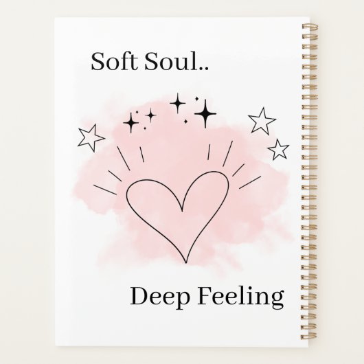 Personalized Watercolor Line Art Planner Notebook (Achterkant)