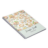 Personalized Watercolor Mediterranean Food Pattern Notitieboek (Rechterzijde)