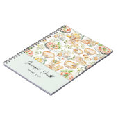 Personalized Watercolor Mediterranean Food Pattern Notitieboek (Linkerzijde)