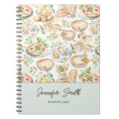 Personalized Watercolor Mediterranean Food Pattern Notitieboek (Voorkant)