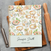 Personalized Watercolor Mediterranean Food Pattern Planner