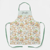 Personalized Watercolor Mediterranean Food Pattern Schort (Voorkant)