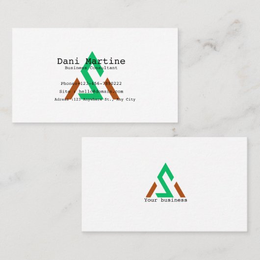 Personalized Watercolor Modern Business Card Visitekaartje (Voorkant / Achterkant)