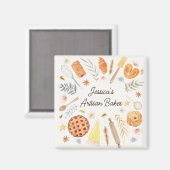 Personalized Watercolor Pastry Baking Bakery Magneet (Voorkant / Achterkant)