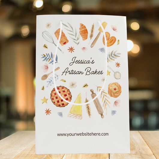 Personalized Watercolor Pastry Baking Bakery Medium Cadeauzakje
