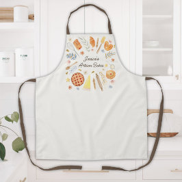 Personalized Watercolor Pastry Baking Bakery Schort