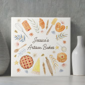 Personalized Watercolor Pastry Baking Bakery Tegeltje