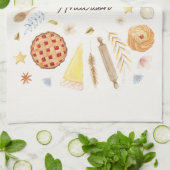 Personalized Watercolor Pastry Baking Bakery Theedoek (Gevouwen)