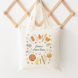 Personalized Watercolor Pastry Baking Bakery Tote Bag