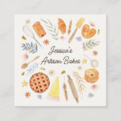 Personalized Watercolor Pastry Baking Bakery Vierkante Visitekaartje (Voorkant)