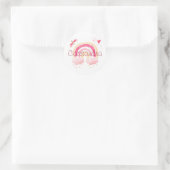 Personalized watercolor rainbow ronde sticker (Tas)