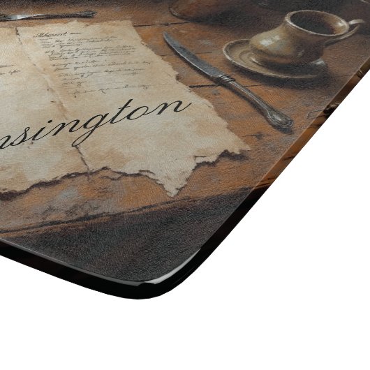 Personalized Watercolor Recipe Glass Cutting Board Snijplank (Hoek)