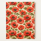 Personalized Watercolor Red poppies Planner (Achterkant)