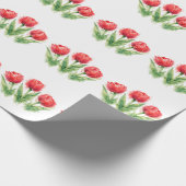 Personalized Watercolor Red Tulips Cadeaupapier (Hoek)