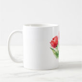 Personalized Watercolor Red Tulips  Koffiemok (Links)