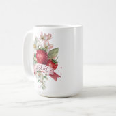 Personalized Watercolor Strawberry Koffiemok (Voorkant links)