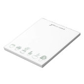 Personalized Watercolor Succulents Boho Notepad Notitieblok (Linkerzijde)