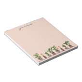 Personalized Watercolor Succulents Boho Notepad Notitieblok (Schuin)