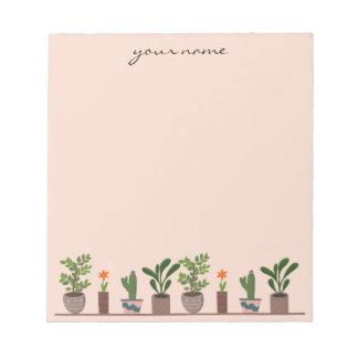 Personalized Watercolor Succulents Boho Notepad Notitieblok