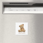 Personalized Watercolor Teddy Bear Name Magnet (Insitu (Vaatwasser))