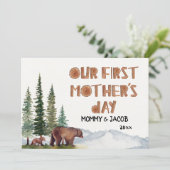 Personalized Watercolor Woodland 1st Mother's Day Kaart (Staand voorkant)