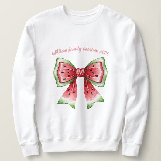 Personalized watermelon coquette bowtie ribbon  trui (Design voorkant)