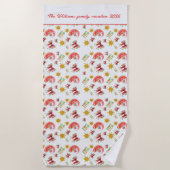 Personalized watermelon coquette  strandlaken (Voorkant)