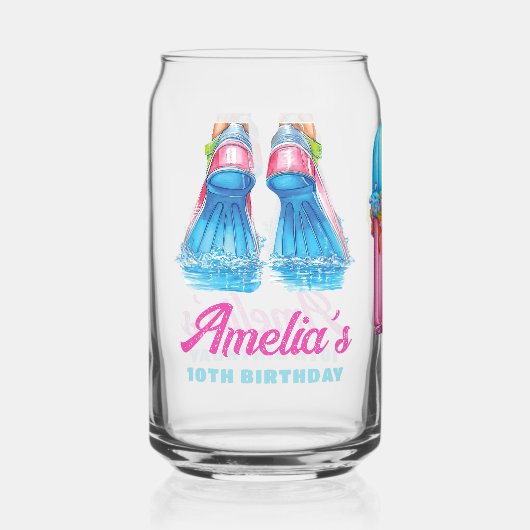 Personalized Waterpark Birthday Blikvorm Glas (Voorkant)