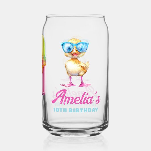 Personalized Waterpark Birthday Duck Blikvorm Glas (Achterkant)