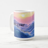 Personalized Waves Mountain Koffiemok (Voorkant links)