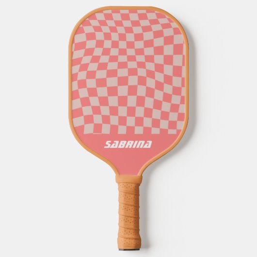 Personalized Wavy Checker | Cora Pickleball Paddle (Voorkant)
