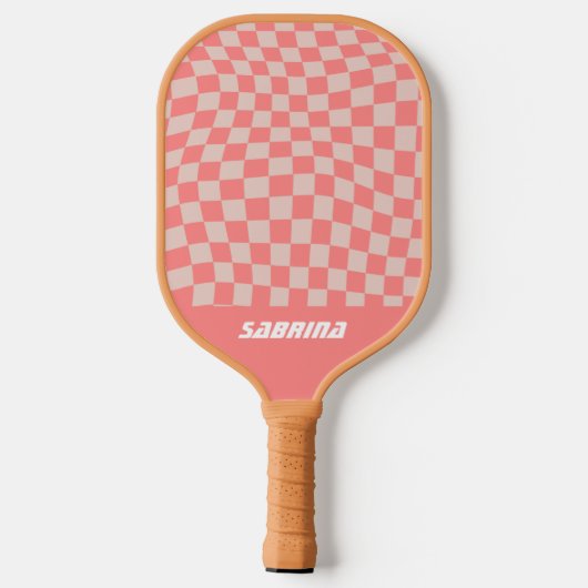 Personalized Wavy Checker | Cora Pickleball Paddle (Achterkant)