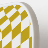 Personalized Wavy Checker | Golden en White Pickleball Paddle (Links Detail)