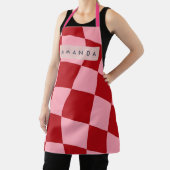 Personalized Wavy Red and Pink Checkered Schort (Insitu)