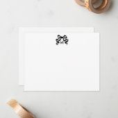 Personalized Wavy Ribbon Bow Monogram Initial Notitiekaartje (Voorkant / Achterkant in situ)