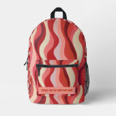Personalized Wavy Stripe Backpack Bedrukte Rugzak (Voorkant)