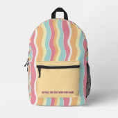 Personalized Wavy Stripe Backpack Bedrukte Rugzak (Voorkant)