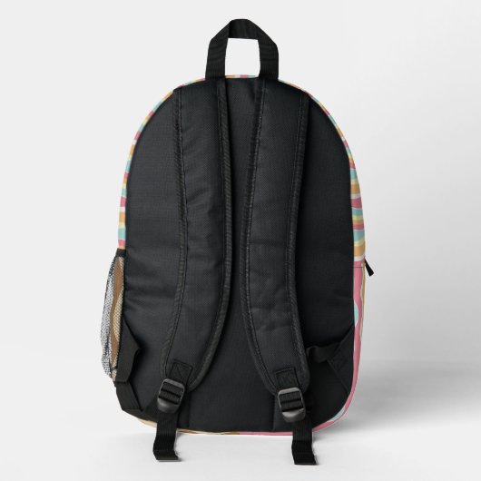 Personalized Wavy Stripe Backpack Bedrukte Rugzak (Achterkant)