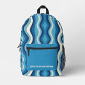 Personalized Wavy Stripe Backpack Bedrukte Rugzak (Voorkant)