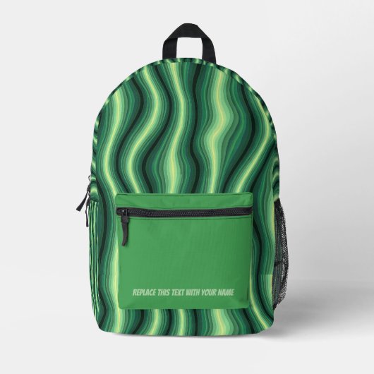 Personalized Wavy Stripe Backpack Bedrukte Rugzak (Voorkant)