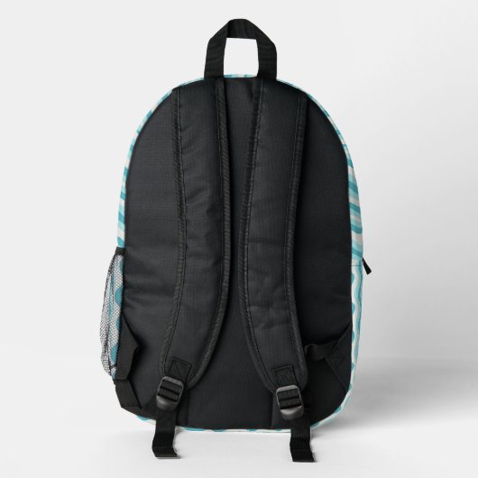 Personalized Wavy Stripe Backpack Bedrukte Rugzak (Achterkant)