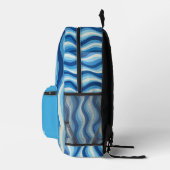 Personalized Wavy Stripe Backpack Bedrukte Rugzak (Rechts)