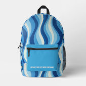 Personalized Wavy Stripe Backpack Bedrukte Rugzak (Voorkant)