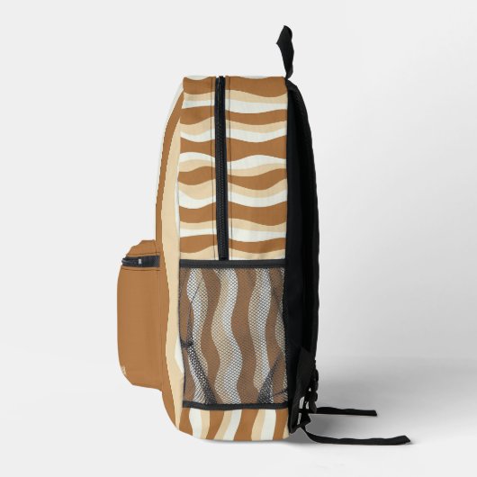 Personalized Wavy Stripe Backpack Bedrukte Rugzak (Rechts)