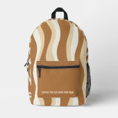Personalized Wavy Stripe Backpack Bedrukte Rugzak (Voorkant)
