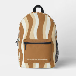 Personalized Wavy Stripe Backpack Bedrukte Rugzak