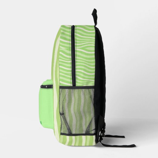 Personalized Wavy Stripe Backpack Bedrukte Rugzak (Rechts)