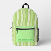 Personalized Wavy Stripe Backpack Bedrukte Rugzak (Voorkant)