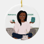 Personalized Wax Warmer Woman Ceramic Ornament (Achterkant)