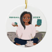 Personalized Wax Warmer Woman Ceramic Ornament (Voorkant)